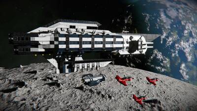 Die ICS Ranger über dem Mond.