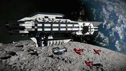 Die ICS Ranger über dem Mond.