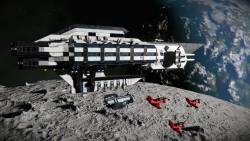 Die ICS Ranger über dem Mond.